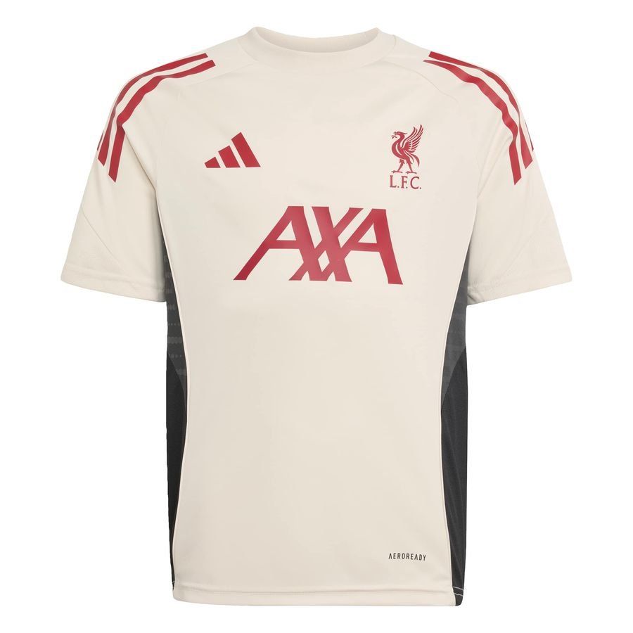 Liverpool Training T-Shirt Tiro 25 - Wonder White/Strawberry Red/Black Kids-SoccerKits Hub | Buy Soccer Jerseys Online